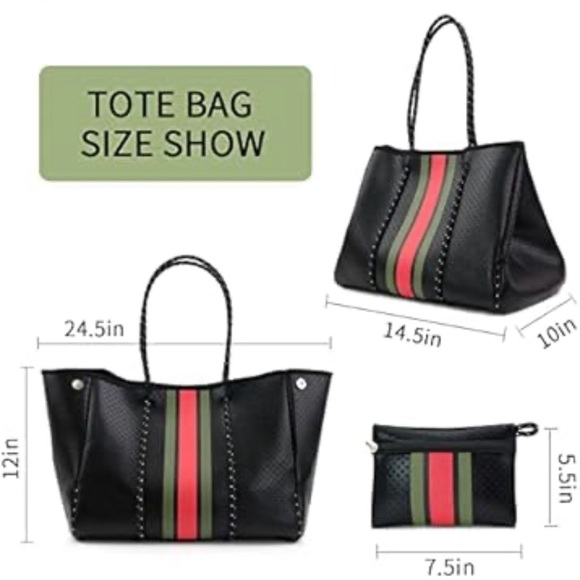 HAUTE SHORE Neoprene Tote with Zipper Wristlet Pouch - Picture 3 of 16